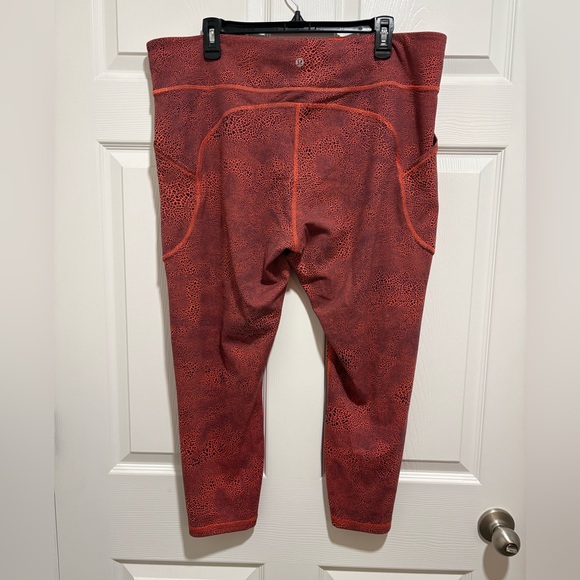 Lululemon Invigorate High-Rise Tight 25" Size 20 NWT in Crackle Orange Larkspur - Picture 8 of 14